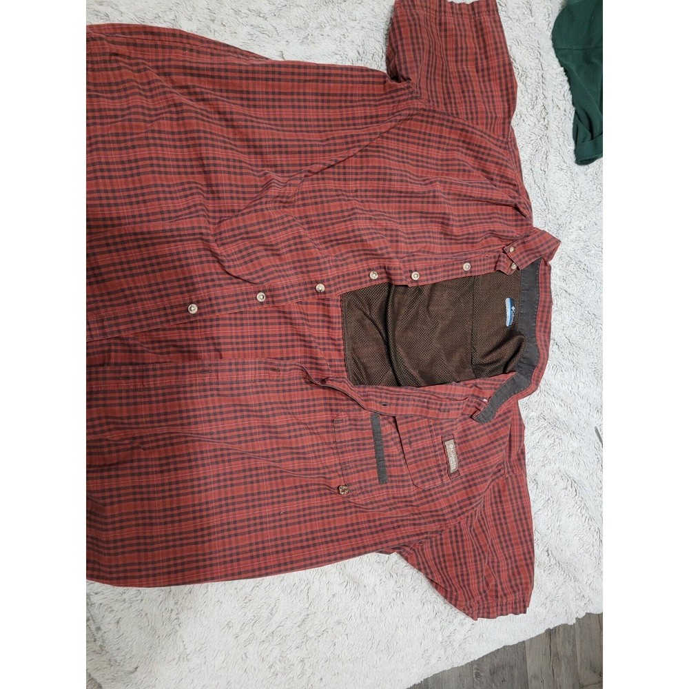 Columbia PHG XXL Shirt Red Plaid Short Sleeve Button Up Mens